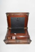 19th Century mahogany writing box of hinged form with fitted interior