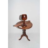 Mixed Lot: Miniature tripod based table, a turned wooden goblet and an incense holder