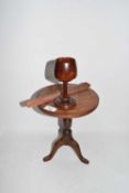 Mixed Lot: Miniature tripod based table, a turned wooden goblet and an incense holder