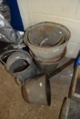 Mixed Lot: Various assorted galvanised buckets, watering can etc
