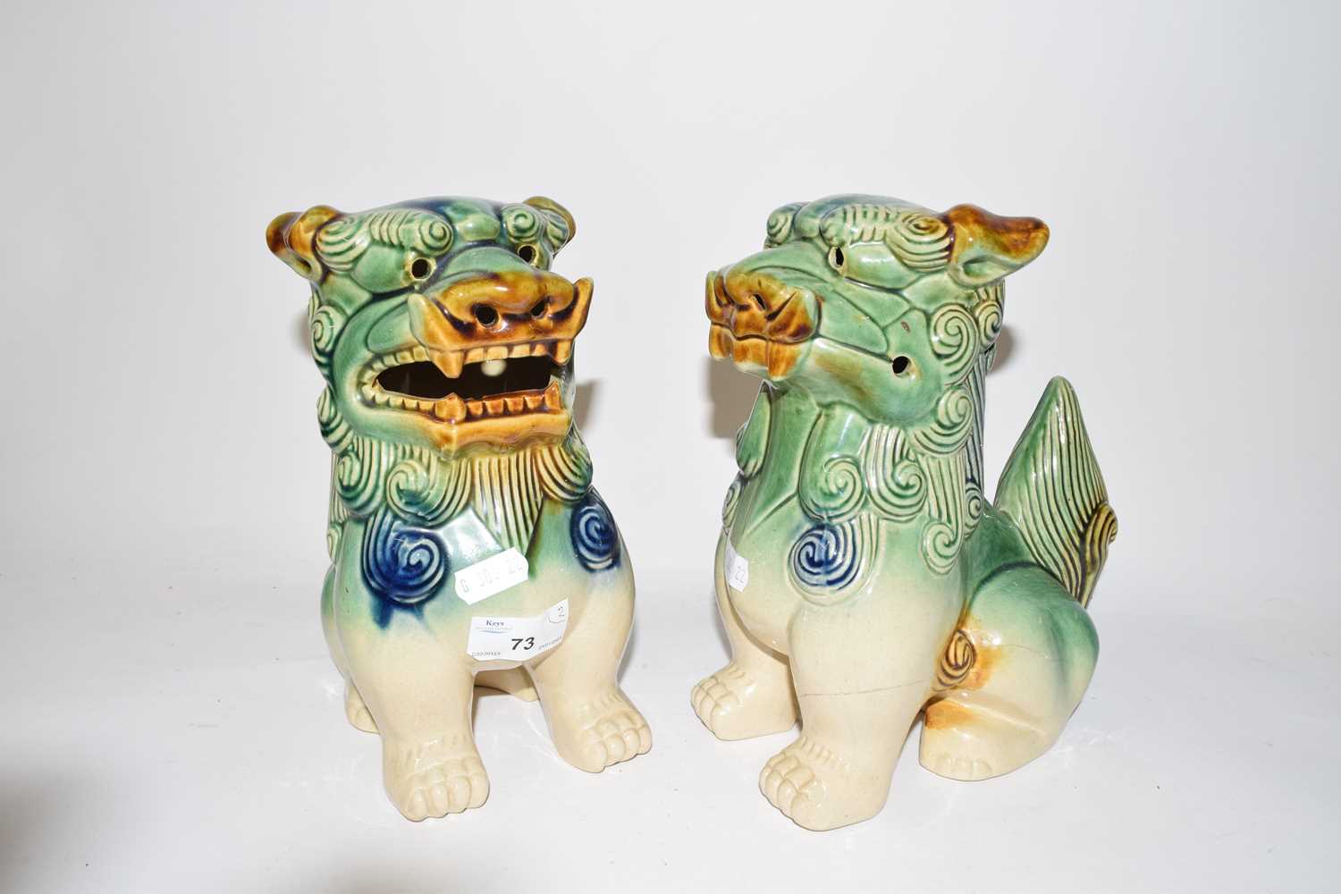 Pair of modern glazed Foo dogs - Image 2 of 2