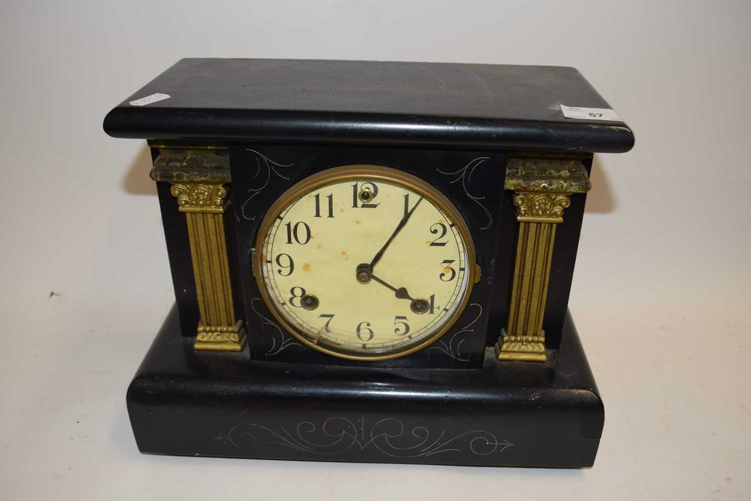 Late 19th Century mantel clock in ebonised case
