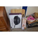 Mixed Lot: Andrew James frying pan, a deluxe mandolin slicer and a small folding tray table