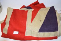 Vintage Naval white ensign flag - worn and repaired condition