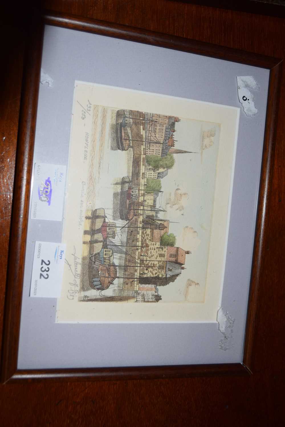 Continental School, 'Honfleur', hand coloured etching, limited edition, numbered (193 / 250) dated