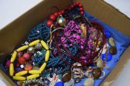 Box of various assorted costume jewellery