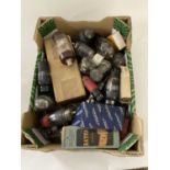 Box of vintage radio valves