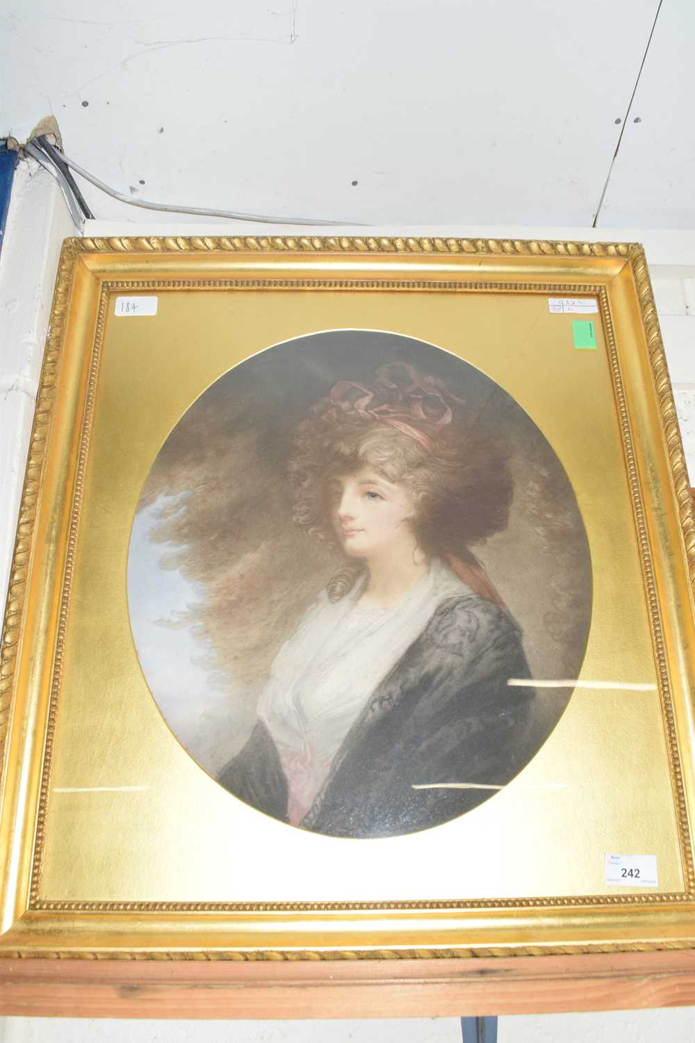 19th Century coloured print, portrait of a lady, gilt framed and glazed - Image 2 of 2