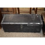 Vintage black painted wooden tool box