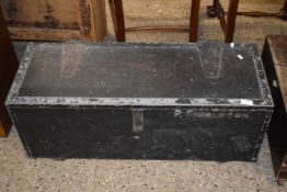 Vintage black painted wooden tool box