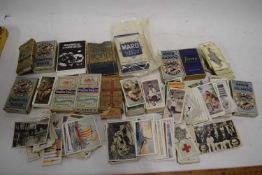 Box of various assorted cigarette cards and others