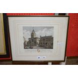 19th Century coloured engraving Merchant Adventurers of Newcastle Upon Tyne, framed and glazed