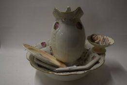 Vintage wash bowl, jug and other assorted ceramics