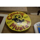 Reproduction painted wood sign Colmans Mustard