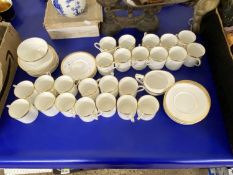 Quantity of Royal Worcester gilt rimmed coffee cans and saucers plus other items