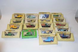 Box of Matchbox models of Yesteryear toy vans