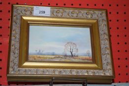 James J Allen, Spring Near Surlingham, oil on board, gilt framed