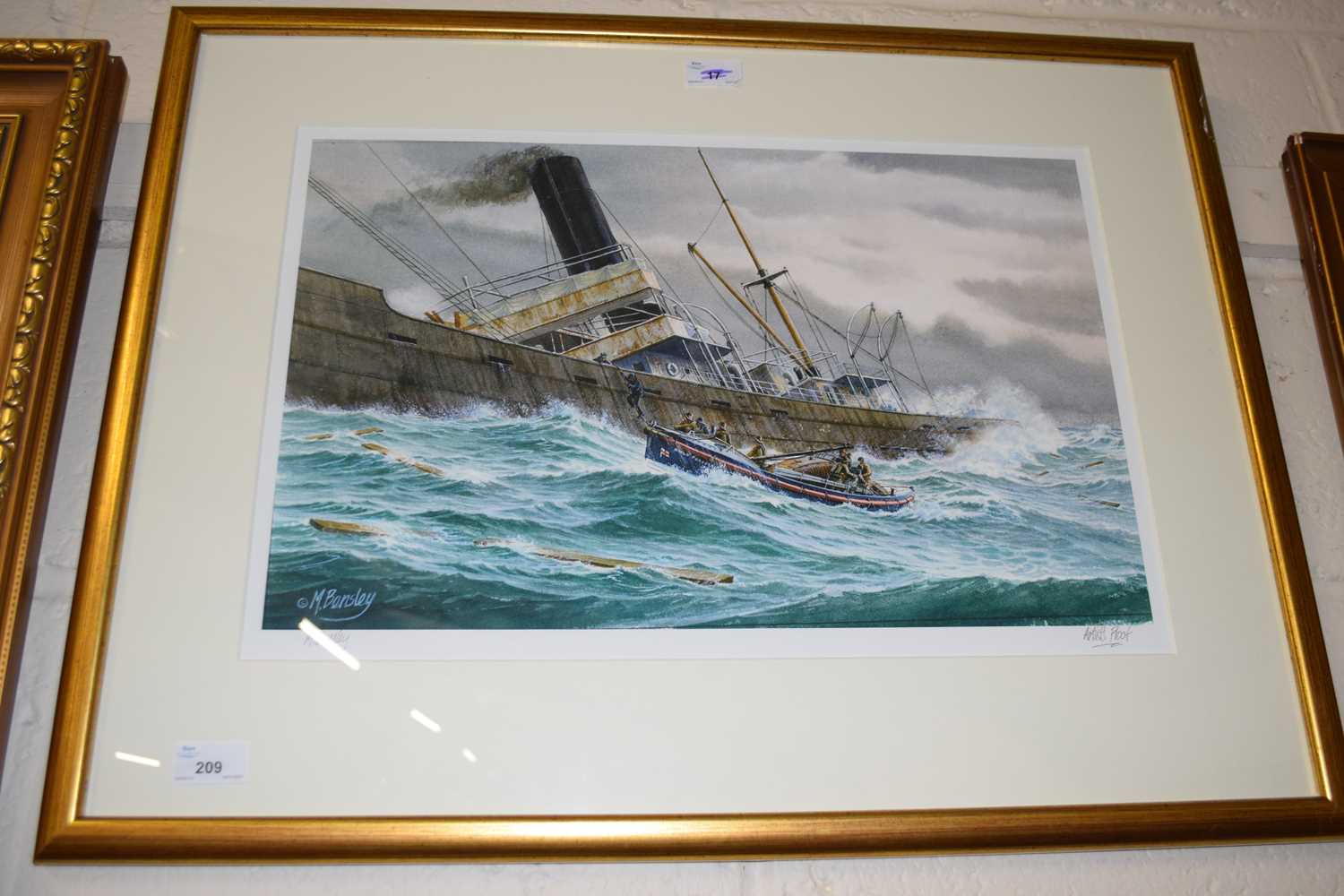 Michael Bensley (British,B.1959), The ANLB Foresters ship rescue, chromolithograph, artist's