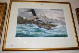 Michael Bensley (British,B.1959), The ANLB Foresters ship rescue, chromolithograph, artist's