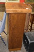 Stained oak column or plant stand, 102cm high