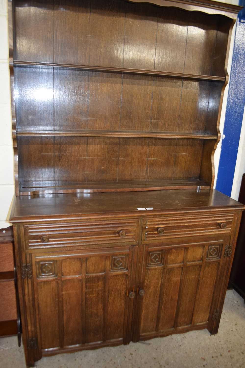 20th Century oak dresser cabinet with carved decoration