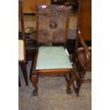 Cabriole leg and cane backed side chair
