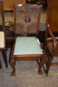 Cabriole leg and cane backed side chair