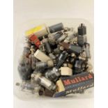 Box of vintage radio valves