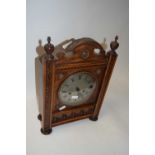 Late 19th Century mantel clock in inlaid architectural form case