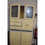 Vintage kitchen cabinet with pull out enamel work surface