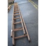 Large vintage wooden ladder