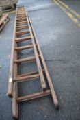 Large vintage wooden ladder
