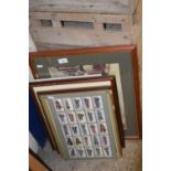 Mixed Lot: Various assorted framed prints, Wills cigarette cards etc