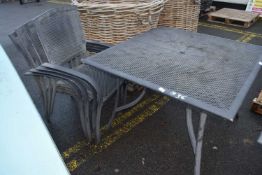 Metal garden table and four chairs