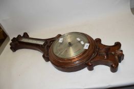 Late 19th Century hardwood cased barometer, the face signed H Hughes & Son, Opticians, Fenchurch