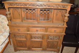 Reproduction oak court cupboard