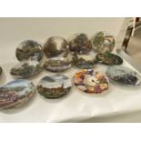 Mixed Lot: Various modern collectors plates decorated with trains plus various others