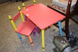 Colourful child's table and two chairs
