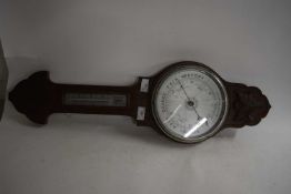 Late 19th Century oak cased barometer