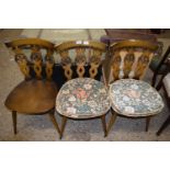 Set of three retro Ercol chairs