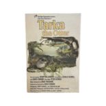 A vintage film advertising poster for Tarka the Otter. Printed on heavy paper and mounted to wood.