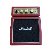A Marshall MS-2R mini plug'n'play micro amp in red