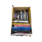 A mixed lot of boxed books: Rock'n'roll interest, to include Bob Dylan, The police, Eric Clapton,