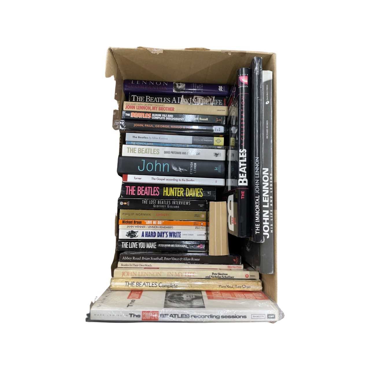 A mixed lot of boxed books: Beatles interest.