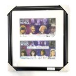 A pair of autographed Dr Who promotional stamp sheets from the 2000 Stamp Show, Earls Court and Dr