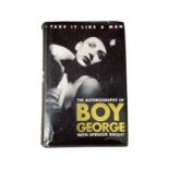 A hardbound copy of Take it Like a Man: The Autobiography of Boy George