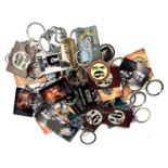 A quantity of metal keyrings of film interest, to include: - Star Wars - Harry Potter - James Bond