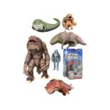 A mixed lot of modern Star Wars creatures, to include: - A boxed Hasbro Ephant Mon - Hasbro Jabba