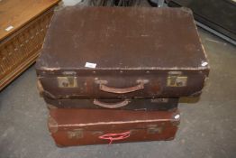 Five vintage suitcases