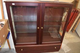 Modern glazed two door display cabinet